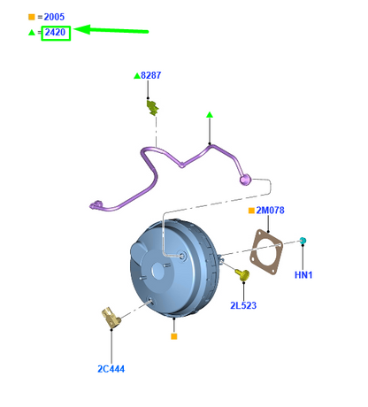 new ford kuga mk2 vacuum tube rhd 1836650 original