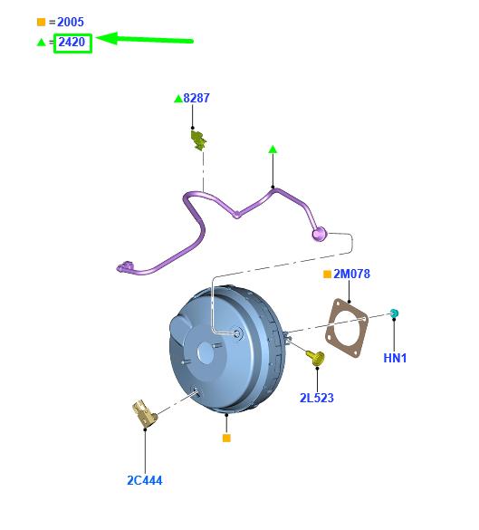 new ford kuga mk2 vacuum tube rhd 1836650 original