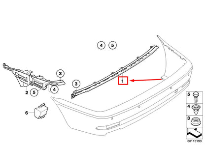 NEW BMW 3 E46 REAR BUMPER MOUNTING GUIDE BAR 51127065477 7065477 ORIGINAL