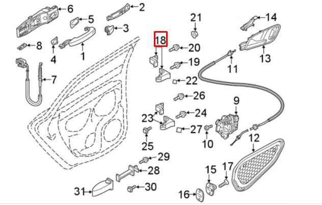NEW AUDI A3 S3 8V REAR LEFT UPPER DOOR HINGE 8V0833403E ORIGINAL