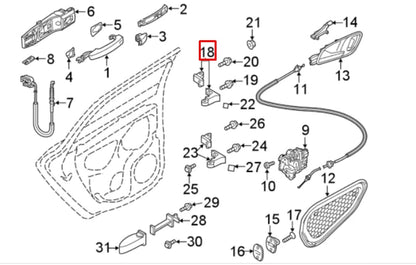 NEW AUDI A3 S3 8V REAR LEFT UPPER DOOR HINGE 8V0833403E ORIGINAL