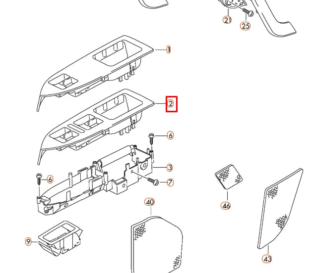 NEW VW TOURAN MK1 FRONT LEFT WINDOW CONTROL TRIM LHD 1T1867371H75R