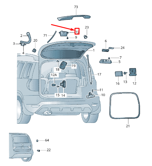 new skoda yeti 5l tailgate boot lock 5l6827505e original