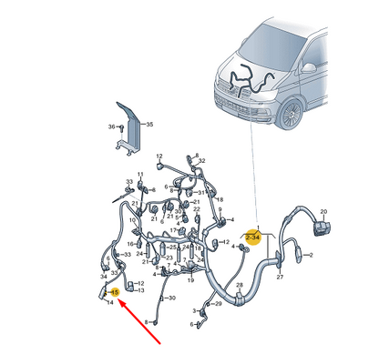 new vw transporter vi t6 engine wiring harness bracket 3d0971830j original