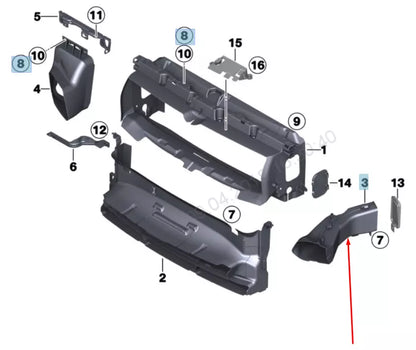 NEW BMW 1 F20 RIGHT SIDE BRAKE AIR DUCT 51747371750 7371750 2015 ORIGINAL