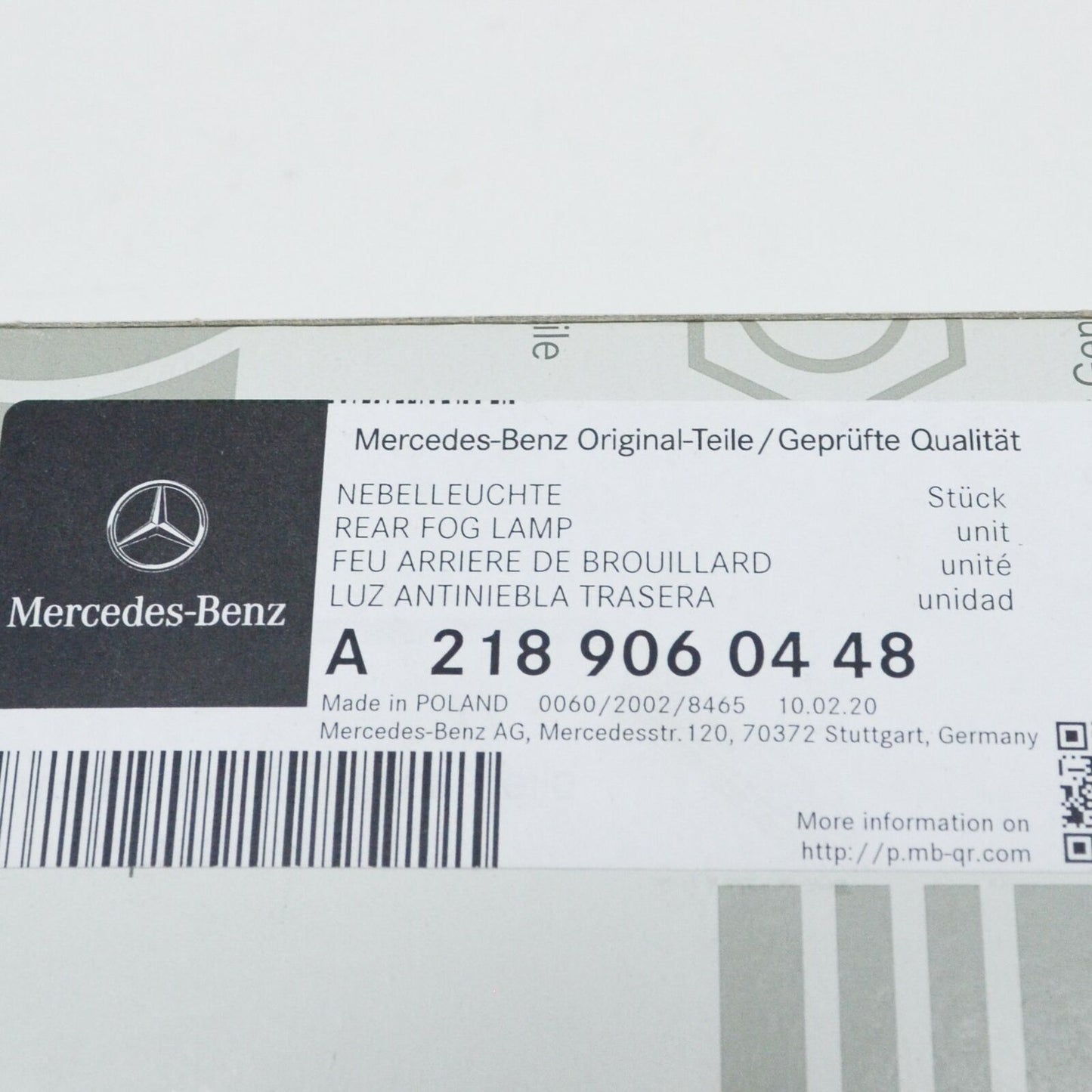 NEW MERCEDES CLS SHOOTING BRAKE X218 REAR RIGHT FOG LIGHT A2189060448 ORIGINAL