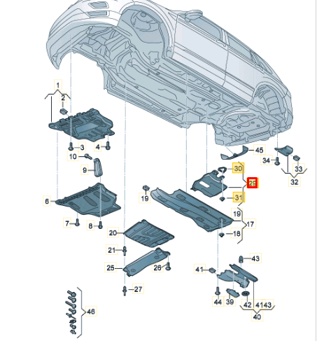 new audi q3 f3 sportback rear underbody trim 5qf825336 original