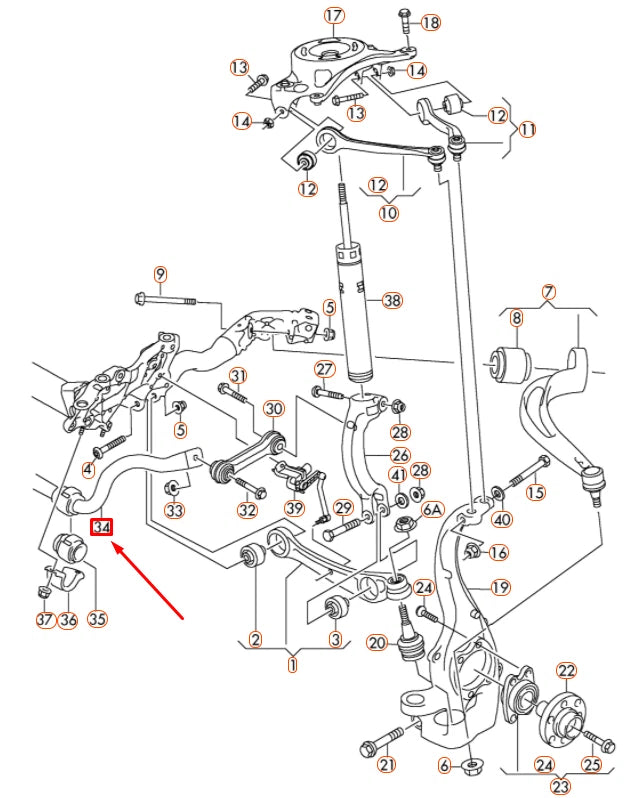NEW AUDI A6 C7 FRONT ANTI-ROLL SWAY BAR STABILIZER 4G0411309E ORIGINAL