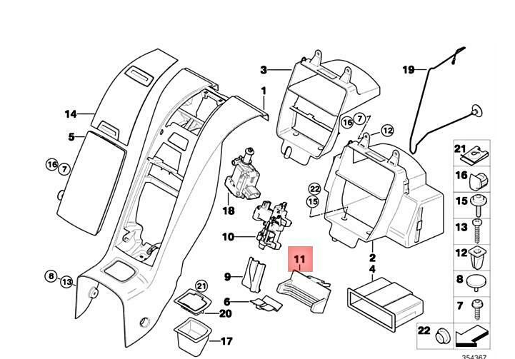 new bmw z4 roadster e85 rear console lock lever 51467110660 original