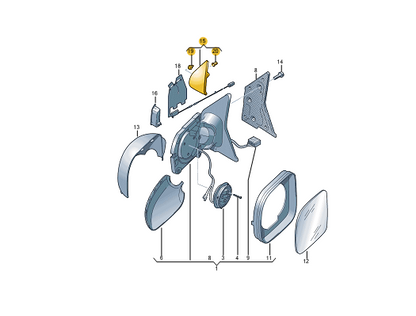 NEW VOLKSWAGEN TRANSPORTER T6 FRONT RIGHT MIRROR TRIM 7E0857538B041 ORIGINAL