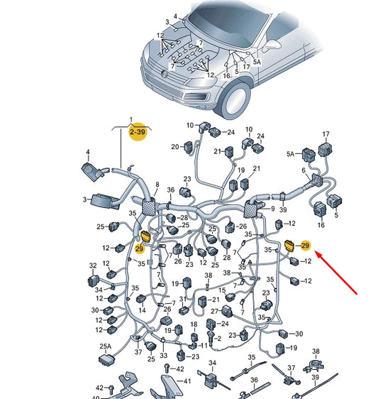 NEW VW TOUAREG 7P MK2 FLAT CONTACT HOUSING 5 PIN 4E0973715