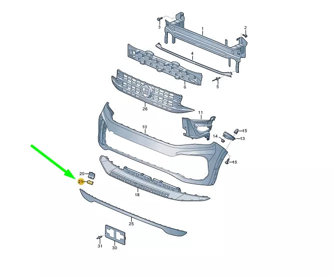 NEW VOLKSWAGEN TERAMONT FRONT BUMPER TOW EYE COVER 3CN807155A041