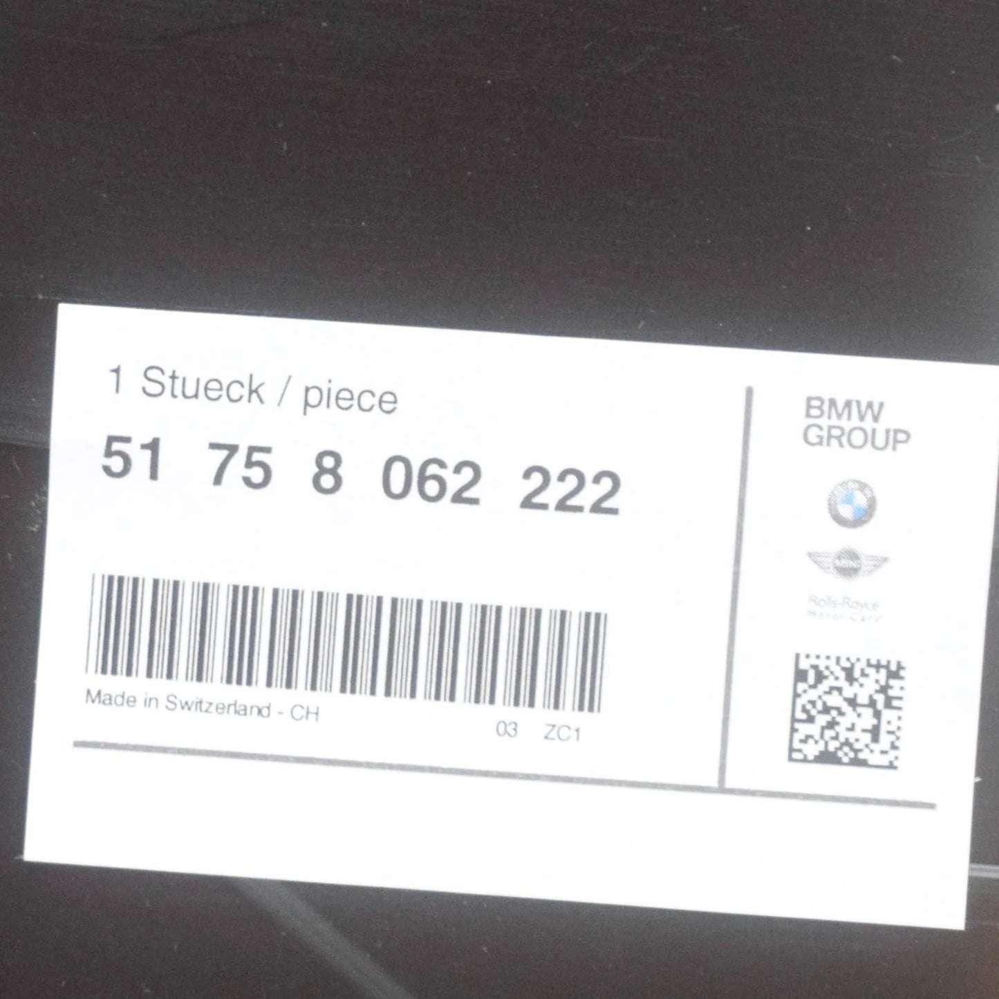 NEW BMW 3 M3 F80 RIGHT SIDE EXTENSION COVER 51758062222 8062222 ORIGINAL