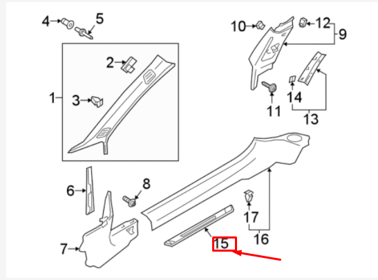 new audi a5 8w6 front right outer sill plate trim 8w6947418a9b9 original