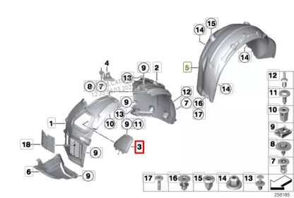 NEW BMW 5 F10 FRONT LEFT WHEEL ARCH LINER ACCESS COVER 51717187043 ORIGINAL