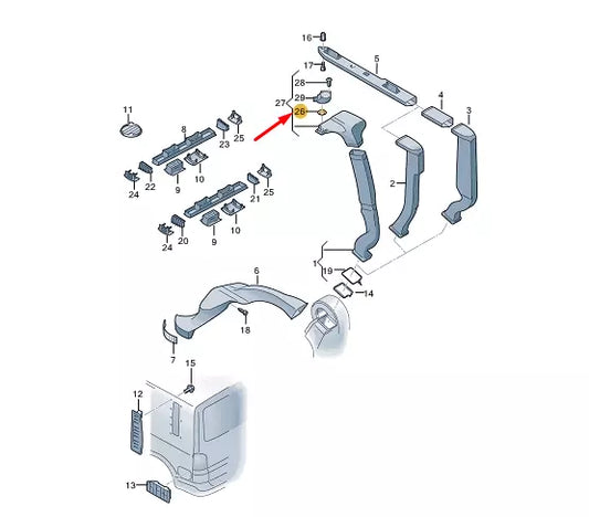 NEW VW TRANSPORTER VI T6 AIR GUIDE CHANNEL GEAR TRAIN 7E0898903A