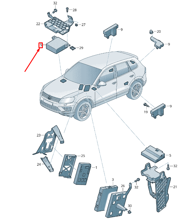 new vw touareg 7p mk2 data bus gateway diagnosis interface 7p6907530rz02