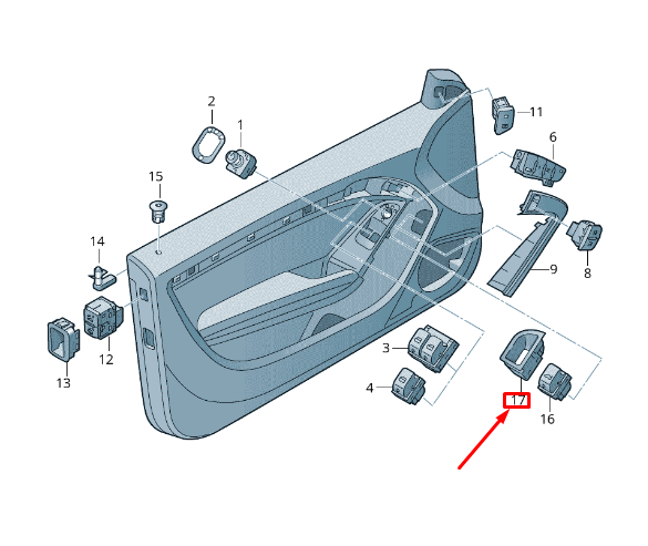 new audi a5 8t front door boot lid lock switch trim rhd 8t2959830az3 original