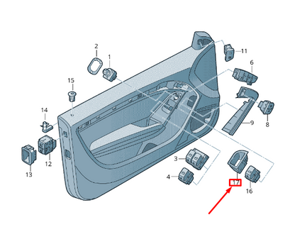 new audi a5 8t front door boot lid lock switch trim rhd 8t2959830az3 original
