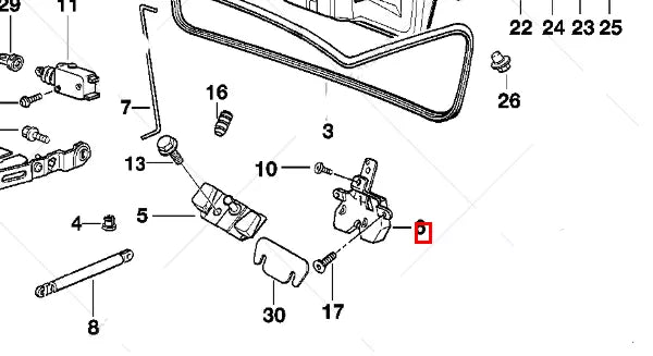 NEW BMW 3 CONVERTIBLE E36 REAR TAILGATE BOOT LID LOCK 51248209730 ORIGINAL