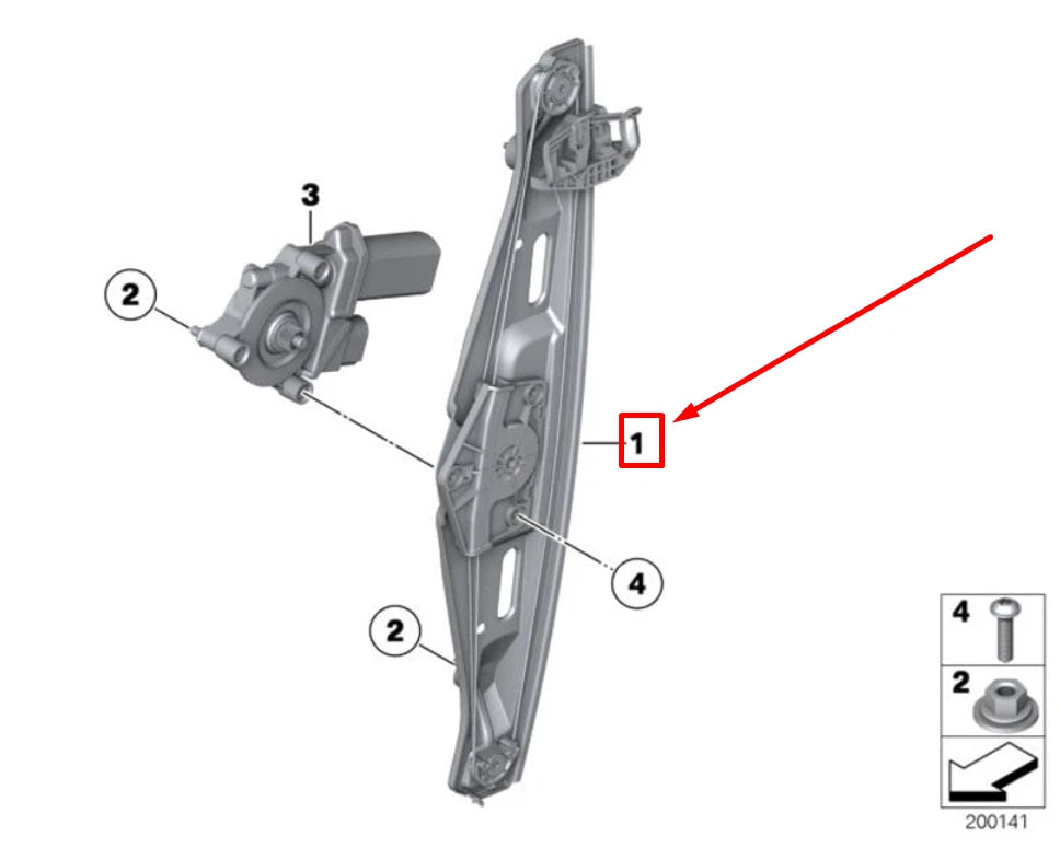 NEW BMW X1 E84 REAR LEFT DOOR WINDOW REGULATOR 2990387 51352990387 ORIGINAL