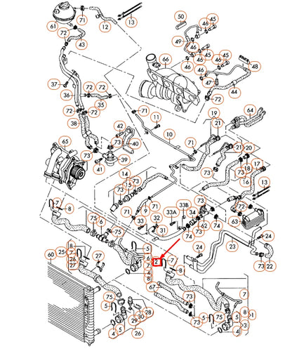 NEW VW BEETLE A5 UPPER RADIATOR COOLANT HOSE 1K0122101LA ORIGINAL