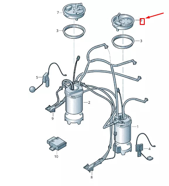NEW VW TOUAREG 7P MK2 FUEL DELIVERY MODULE LEFT FLANGE 7L8919679E