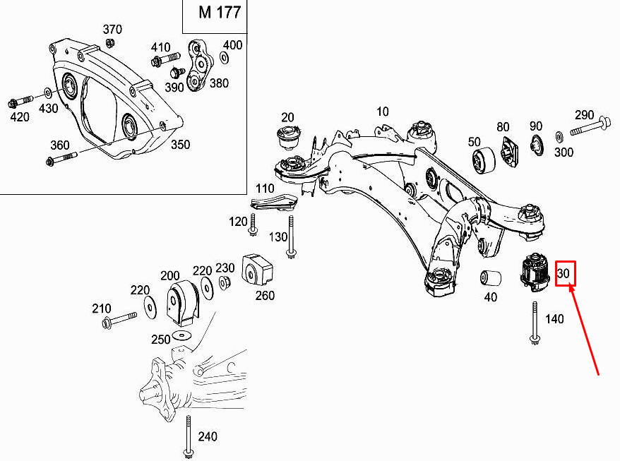 new mercedes-benz e w213 rear suspension subframe carrier a2053512700 original