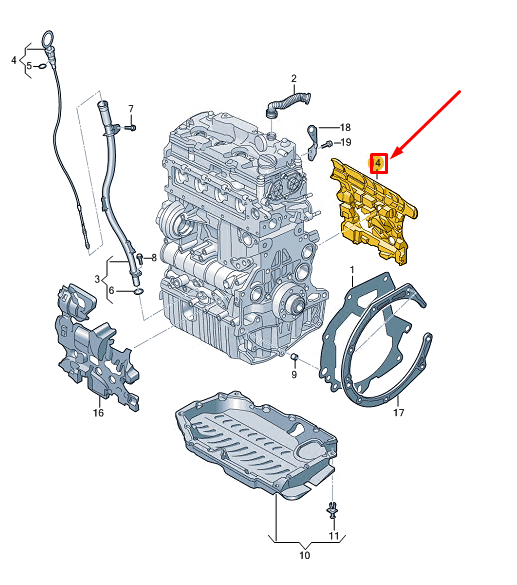 new audi a3 sportback 8y rear engine damping 05l103954s original