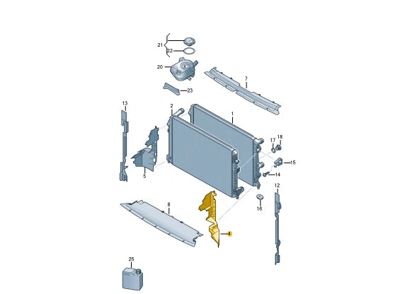 NEW AUDI A1 SPORTBACK GB LEFT RADIATOR AIR GUIDE 82A121283A ORIGINAL