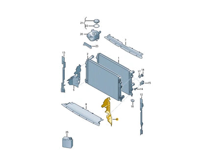 NEW AUDI A1 SPORTBACK GB LEFT RADIATOR AIR GUIDE 82A121283A ORIGINAL