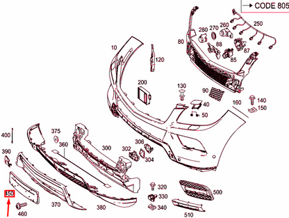 NEW MERCEDES-BENZ ML W166 FRONT LICENSE PLATE MOLDING A2928851081 ORIGINAL