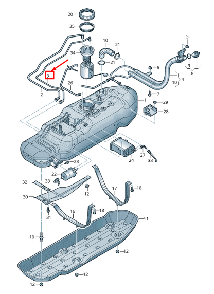 new vw amarok 2h fuel return line 2h0201360c original