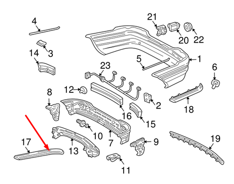 new mercedes-benz c-class w203 rear bumper right molding a20388528219999