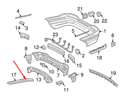 new mercedes-benz c-class w203 rear bumper right molding a20388528219999