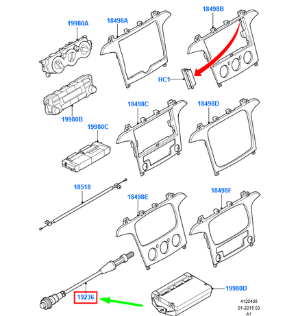 new ford galaxy mk2 heater cable assy 1476852 6g91-19236-ac original