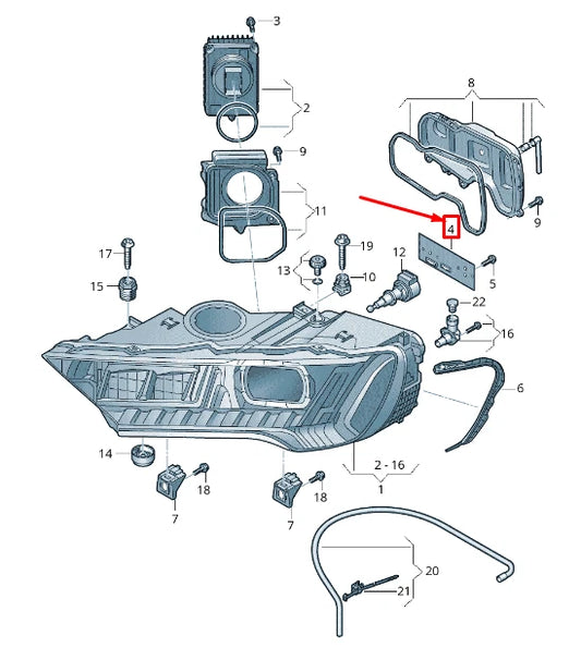 NEW AUDI Q7 4M FRONT RIGHT HEADLIGHT CONTROL MODULE 4M0905353A
