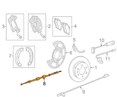 NEW MERCEDES BENZ SPRINTER 906 REAR BRAKE PARKING CABLE A9064206885 ORIGINAL