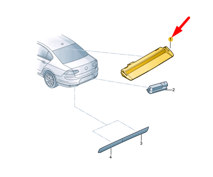 NEW VOLKSWAGEN PASSAT B8 ADDITIONAL BRAKE LAMP 3G5945087 ORIGINAL