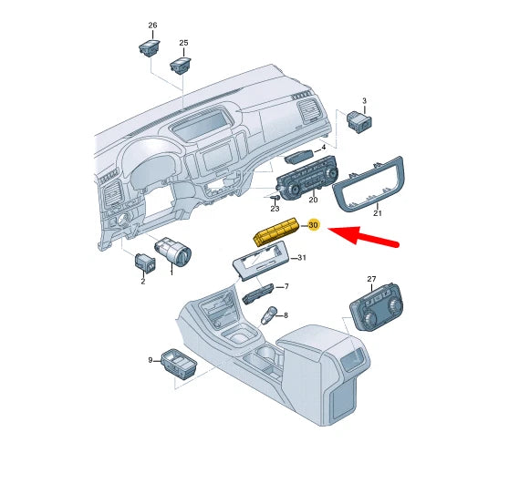 NEW VW SHARAN 7N CONTROL PANEL WITH PUSHBUTTONS LHD 7N1927137RXSH ORIGINAL