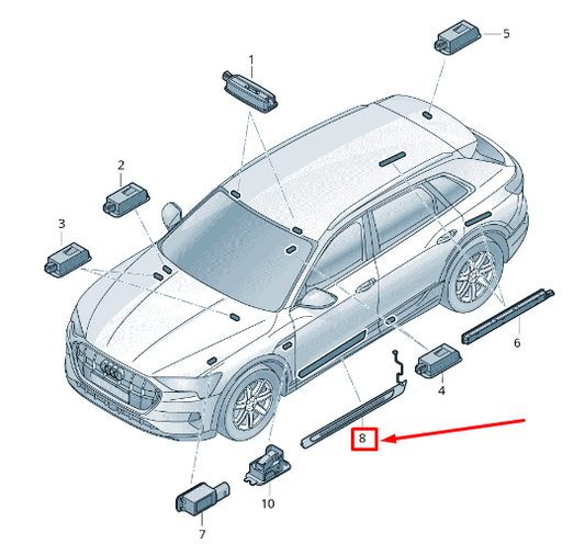new audi e-tron gen front right sill trim strip 4ke947418a original