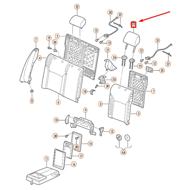 NEW VOLKSWAGEN JETTA A6 REAR OUTER HEADREST 5K0885901H83V ORIGINAL