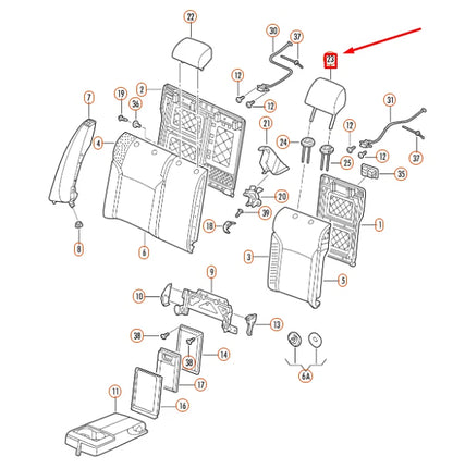 NEW VOLKSWAGEN JETTA A6 REAR OUTER HEADREST 5K0885901H83V ORIGINAL