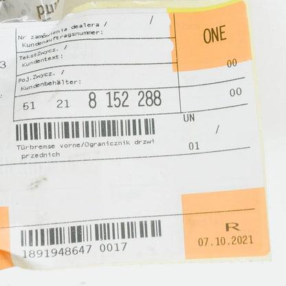 NEW BMW 8 E31 FRONT DOOR BRAKE 51218152288 8152288 ORIGINAL