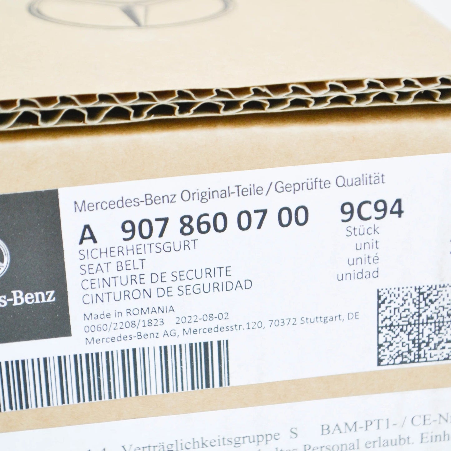 NEW MERCEDES-BENZ SPRINTER 907 FRONT LEFT SEAT BELT LHD A90786007009C94
