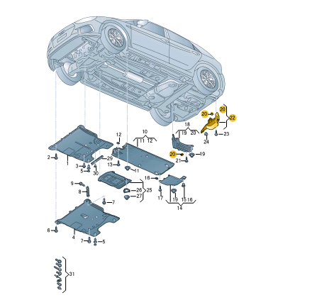new audi a1 sportback gb rear left underbody trim 82a825189a original