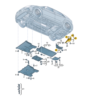 new audi a1 sportback gb rear left underbody trim 82a825189a original