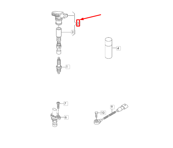NEW AUDI R8 4S IGNITION COIL 07L905115B ORIGINAL