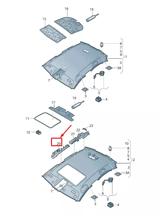 NEW AUDI A7 SPORTBACK 4G FRONT LEFT ROOF DEFORM ELEMENT 4G8880667