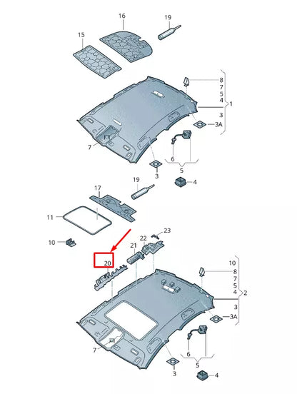 NEW AUDI A7 SPORTBACK 4G FRONT LEFT ROOF DEFORM ELEMENT 4G8880667